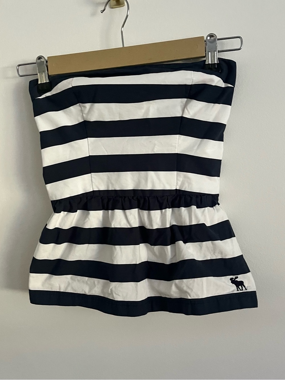 Y2K Abercrombie & Fitch Striped Navy & White Tube Top